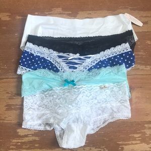 Five pairs sold together, different brands.